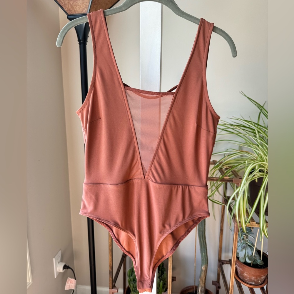Forever 21 Mesh V-Neck Body Suit